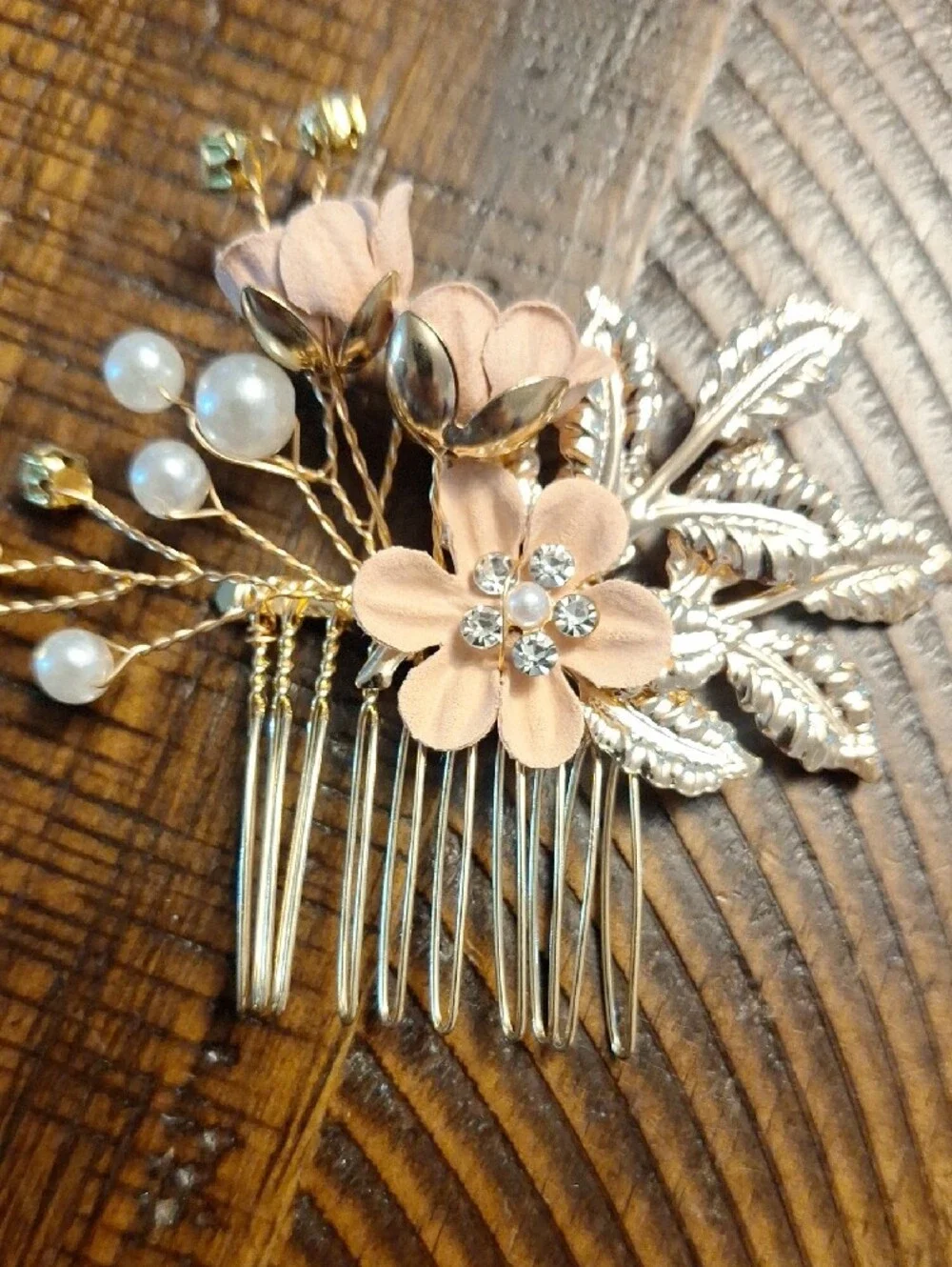 Wedding Floral Hair Pins: 5Pcs Rhinestone Set